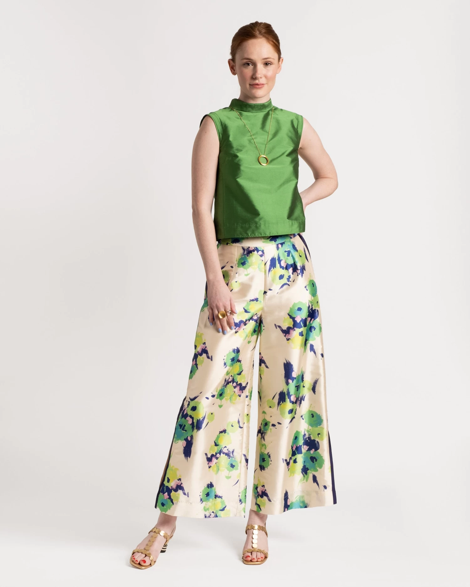 Palazzo Pant Tuileries Oyster Green 6 Palazzo Pant Tuileries Oyster Green - Image 4