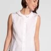 Louise Collar Cotton Shell White 2 Louise Collar Cotton Shell White -Clothing Store peterpan collar xo 02 1