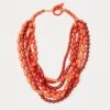 Simone Necklace Orange 2 Simone Necklace Orange -Clothing Store red bead necklace