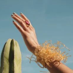 Marzia Statement Ring Tourmaline -Clothing Store red ring