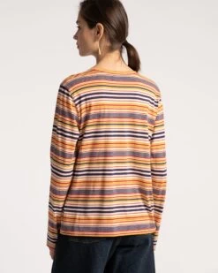 Long Sleeve Tee Regatta Stripe Navy Yellow -Clothing Store regatta t 03