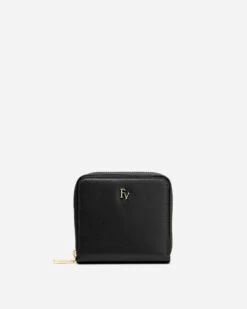 Zip Around French Purse Soft Nappa Black Oyster