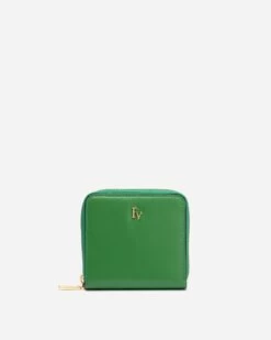 Zip Around French Purse Soft Nappa Green Oyster