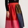 Barbara Gathered Midi Skirt Colorblock 1 Barbara Gathered Midi Skirt Colorblock -Clothing Store skirt colorblock 02