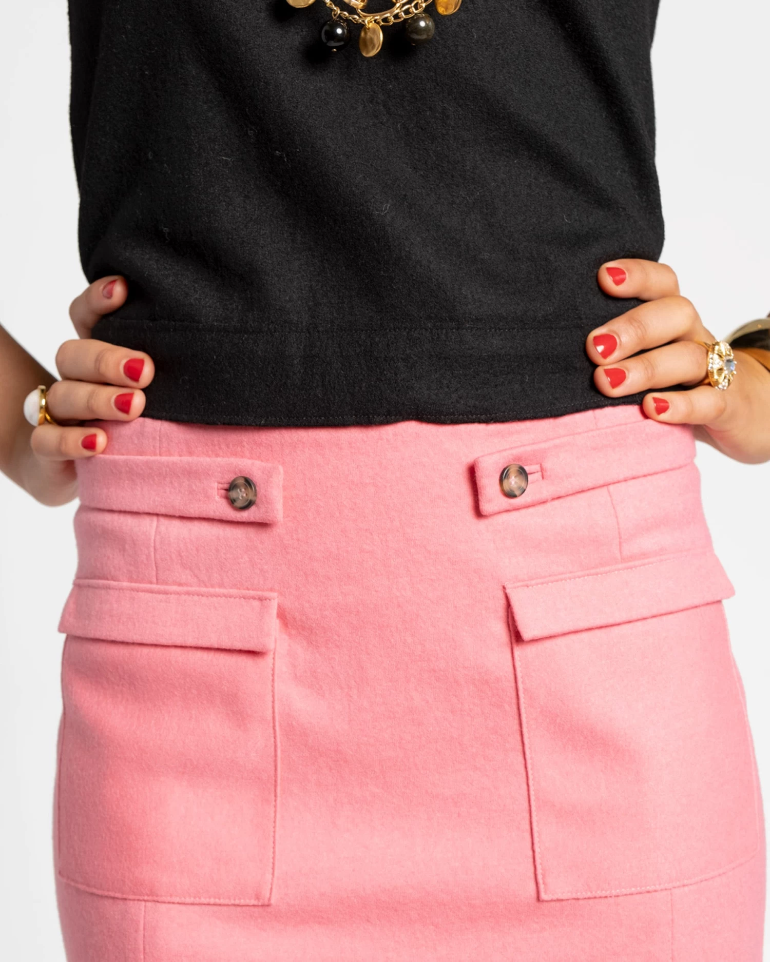 Wool Pencil Skirt Pink 6 Wool Pencil Skirt Pink - Image 4
