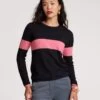 Spencer Crewneck Sweater Navy Pink 2 Spencer Crewneck Sweater Navy Pink -Clothing Store spencer stripe navy 02