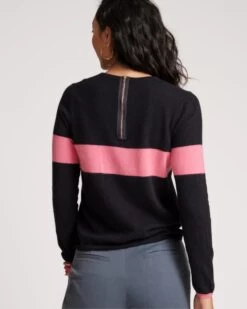 Spencer Crewneck Sweater Navy Pink 10 Spencer Crewneck Sweater Navy Pink -Clothing Store spencer stripe navy 04