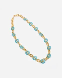Teal Disc Necklace