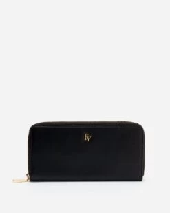Zip Around Continental Wallet Soft Nappa Black Oyster