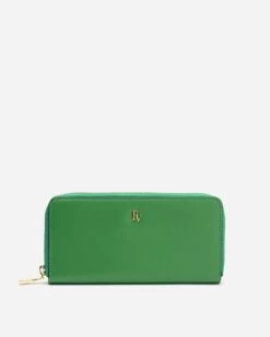 Zip Around Continental Wallet Soft Nappa Green Oyster